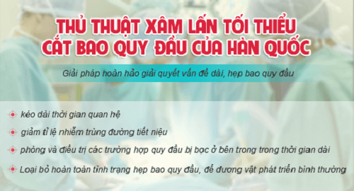 Cắt bao quy đầu bằng thủ thuật xâm lấn tối thiểu Hàn Quốc