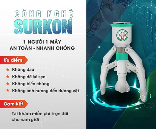 Cắt bao quy đầu bằng công nghệ surkon có nhiều ưu điểm